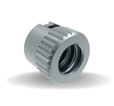Dzus® Lion Quarter-Turn Receptacle, Medium Size, Press-in, Steel Zinc Plate, Bright chromate
