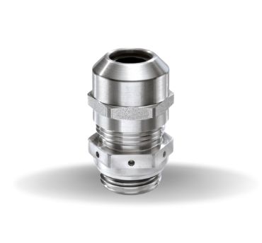 Prensa-cabos EN 45545 ESSVG LT EMV-Z RW, VentGLAND®, LowTemp, com cones de aterramento, aço inoxidável