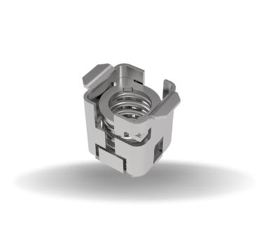 Dzus® Quarter-Turn Receptacle, Size 4, Snap-In, Steel, Zinc Plate, Bright chromate