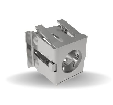 Dzus® Lion Quarter-Turn Receptacle, Medium Size, Push-in, Steel Zinc Plate, Bright chromate