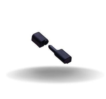 Dobradiças removíveis, Modelo com articulação deslocada, Instalação oculta, Nylon com fibra de vidro, Preto