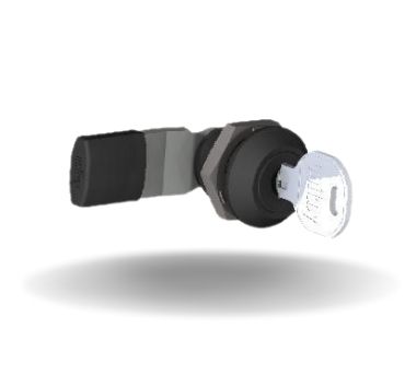 Fecho Lingueta, Travamento por chave vários segredos, 20mm (.79 in) Altura, com vedação, Zamac, Pintura a Pó, Preto