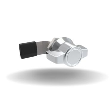 Fecho Lingueta, Maçaneta Curta, 25mm (.98 in) Altura, com vedação, Zamac, Cromado, Brilhante