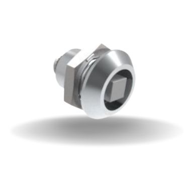 Fecho Lingueta, Quadrado 8mm, Sem lingueta, com vedação, Zamac, Cromado, Brilhante
