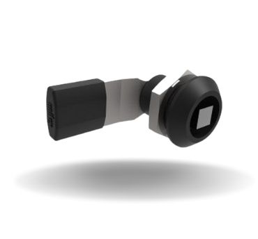 Fecho Lingueta, Quadrado 8 mm, 25mm (.98 in) Altura, com vedação, Zamac, Pintura a Pó, Preto