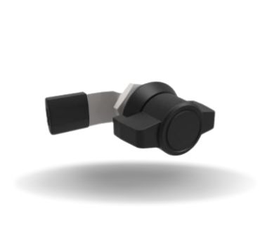Fecho Lingueta, Maçaneta Curta, Cadeado, 20mm (.79 in) Altura, com vedação, Zamac, Pintura a Pó, Preto