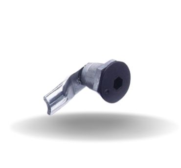 Fechos Lingueta com quarto de volta, Chave Allen 8 mm, 22 mm, Sem vedação, Zamac, Revestimento em pó, Preto