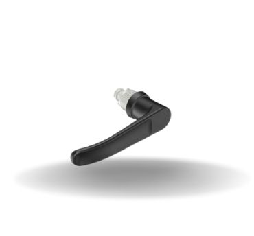Fechos Lingueta com quarto de volta, Sem restrição, L-Handle, Com vedação, Zamac, Revestimento em pó, Preto