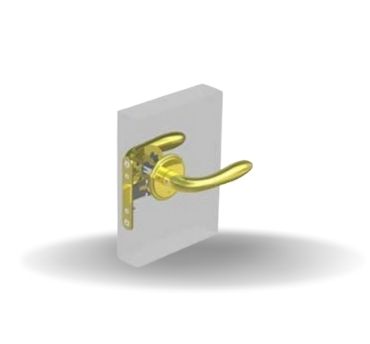 McCoy Fechos e Fechaduras para Portas, Portofino com botão de privacidade, Mão direita, para fora, 28 - 37mm Grossura da Porta, Latão polido
