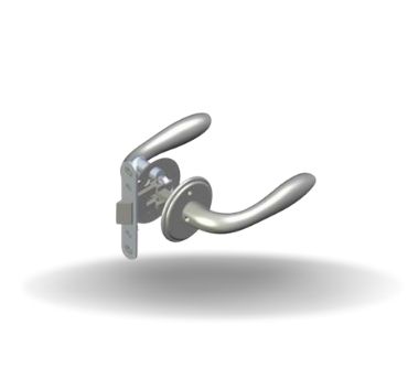 McCoy Fechos e Fechaduras para Portas, Portofino com botão de privacidade, Mão direita, para dentro, 22 - 30mm Grossura da Porta, Acetinado