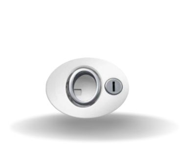 Fechos de Impacto, Travamento com chave, 10 - 16mm Grossura da Porta, Plástico com Aço Inox 323, Branco