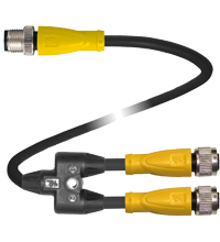 Cabo de conexão em Y V1-G-S-2M-T-0,6M-PUR-A-V1-G