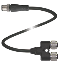 Cabo de conexão em Y V1-G-T-BK0,6M-PUR-A-V1-G