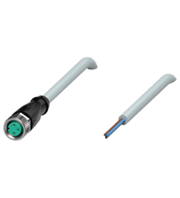 Cabo com conector M8 reto 3 pinos 2 metros PVC cinza V3-GM-2M-PVC