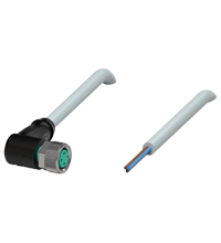 Cabo com conector M8 90º 3 pinos 10 metros PUR cinza V3-WM-10M-PUR