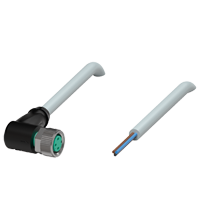 Cabo com conector M8 90º 3 pinos 5 metros PVC cinza V3-WM-5M-PVC