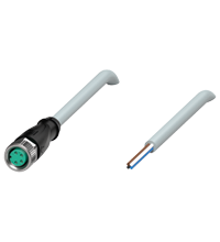 Cabo com conector M8 reto 4 pinos 10 metros PVC cinza V31-GM-10M-PVC