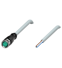 Cabo com conector M8 reto 4 pinos 2 metros PUR cinza V31-GM-2M-PUR
