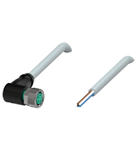 Cabo com conector M8 90º 4 pinos 5 metros PUR cinza V31-WM-5M-PUR